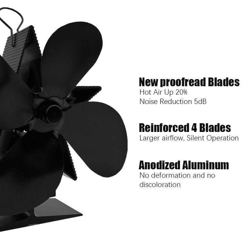 Upgraded American Wood Heat Powered Fireplace Fan for Enhanced Circulation