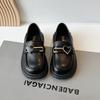 Fashion Girl Shoes 2025Autumn New British Style Kids Leather Shoe Simple Girls Casual Shoes Comfort Thick Soled Mary Jane Shoe
