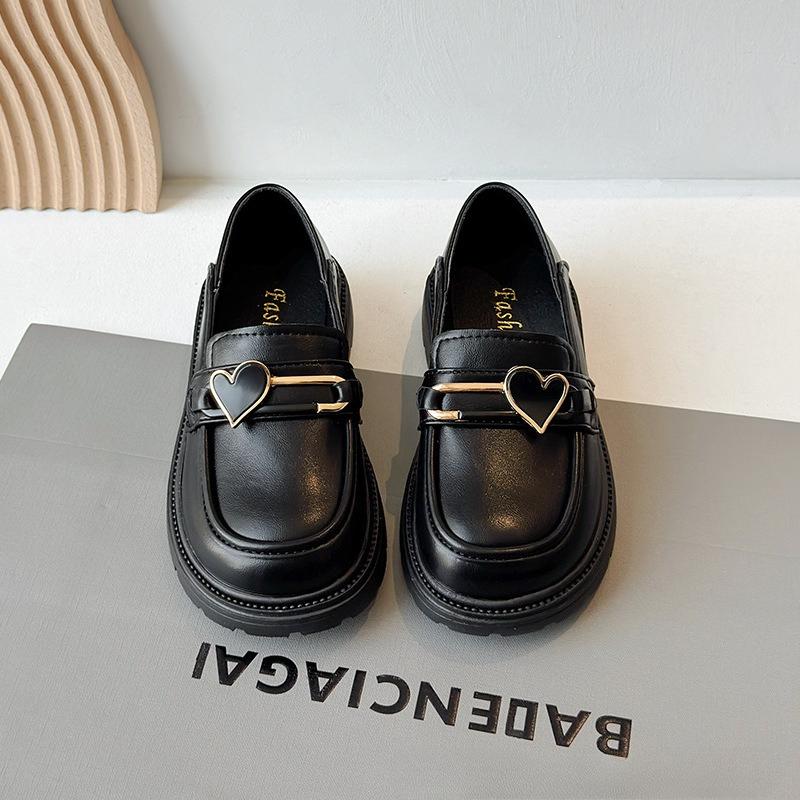 Fashion Girl Shoes 2025Autumn New British Style Kids Leather Shoe Simple Girls Casual Shoes Comfort Thick Soled Mary Jane Shoe
