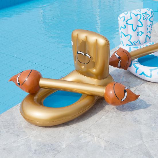 Inflatable Float Toilet Shaped Attractive PVC Stable Water Sports Lounger Chair Mat for Adults