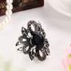 Women's Vintage Hollow Flower Pattern Ring Plated Alloy Resin Finger Jewelry Gift