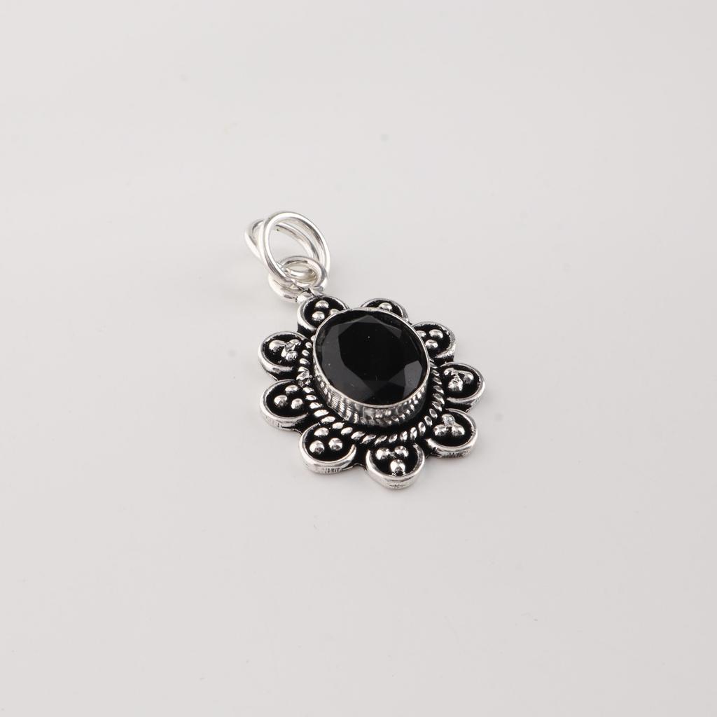 Pietra Preziosa Onice Nera Gioielli in Argento Sterling 925 Ciondolo di Design 1,37" Regalo Per la Madre CP-40-16