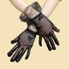 Ladies Summer Sunscreen Gloves, Mesh Bow, Black Lace Etiquette Gloves, Wedding Gloves