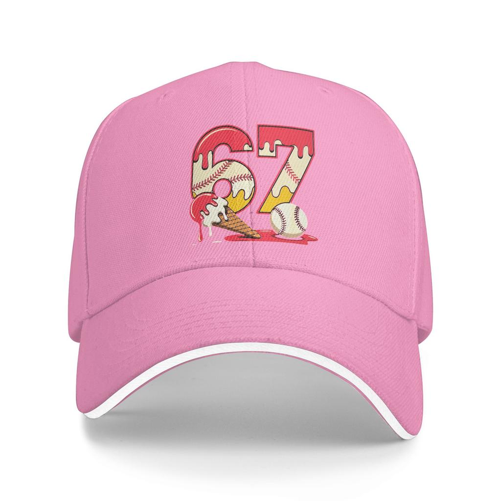 Baseball Drip 67 Cool Player Number 67 Ice Cream Drip Sun Baseball Cap Summer Fashion Hip Hop Hats For Men Skate Snapback Cap