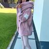 Abrigo de Felpa con Capucha para Mujer Otoño/Invierno 2026 - Estilo Europeo y Americano