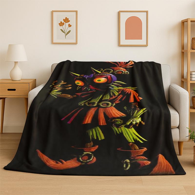 Classic Game Z-Zelda Cartoon Link Flannel Blanket Soft Warm Throw Blanket for Bedroom Living Room Bed Travel Camping Picnic