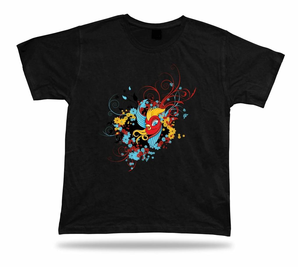 Colorful Little Bird Floral design stylish tshirt tee modern design gift present