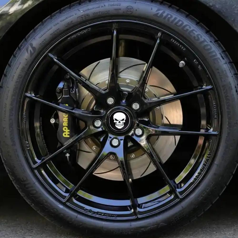 4ks 60MM ( 56 MM Vnitřní průměr) Logo lebky Znak Krytky středů kol auta Stylingové doplňky pro kola Náboj Ráfek Krytky nábojů Kryt Znak Výměna