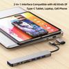 8 In 2 USB HUB With Splitter Card Reader, USB C Port, USB 3.0 / 2.0, SD/TF Splitter Card Reader, Docking Station