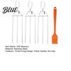 Food Grilling Skewers 3-Prong Grill Skewers Stainless Steel BBQ with Pusher Rust-proof Long Lasting Sticks for Meat Vegetables Chicken Shrimp