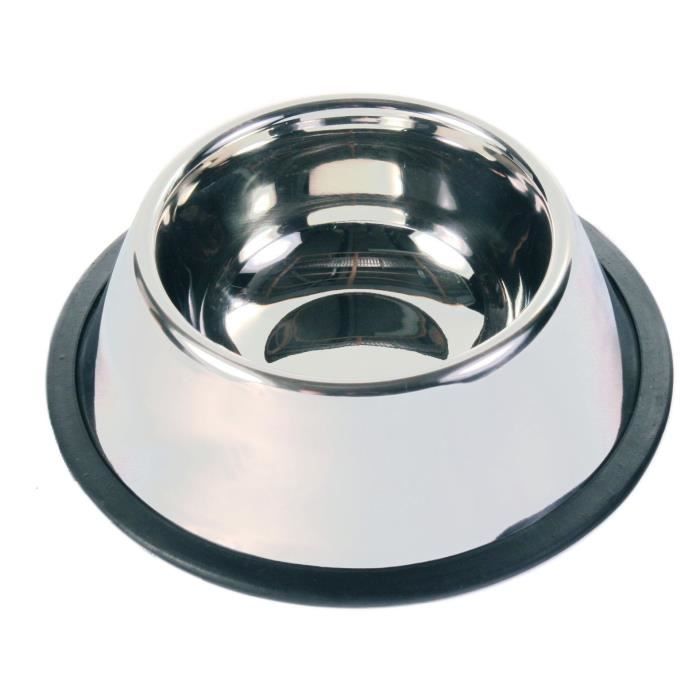 Ecuelle Pour Chien - TRIXIE - 0,9 L - Acier Inoxydable - Anti-dérapant - Rond