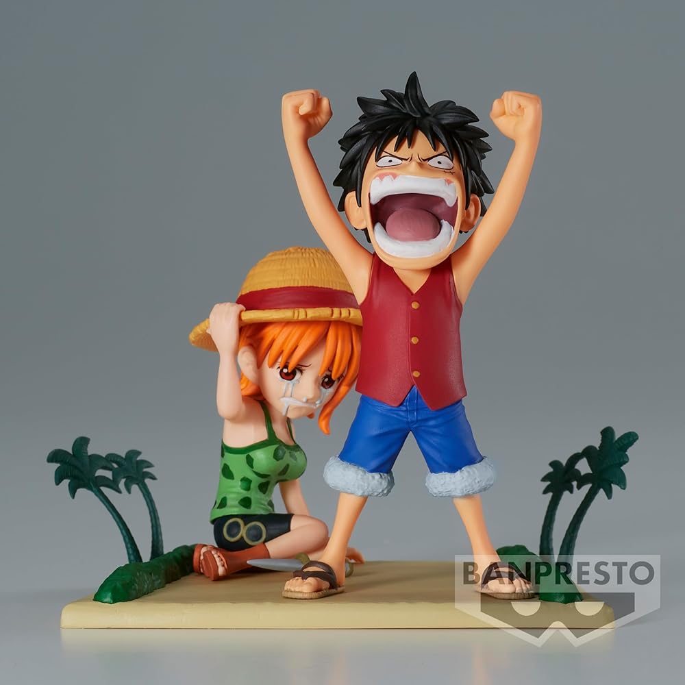 Banpresto One Piece Log Stories Luffy & Nami Collectible Figure 10cm Anime Character Toy