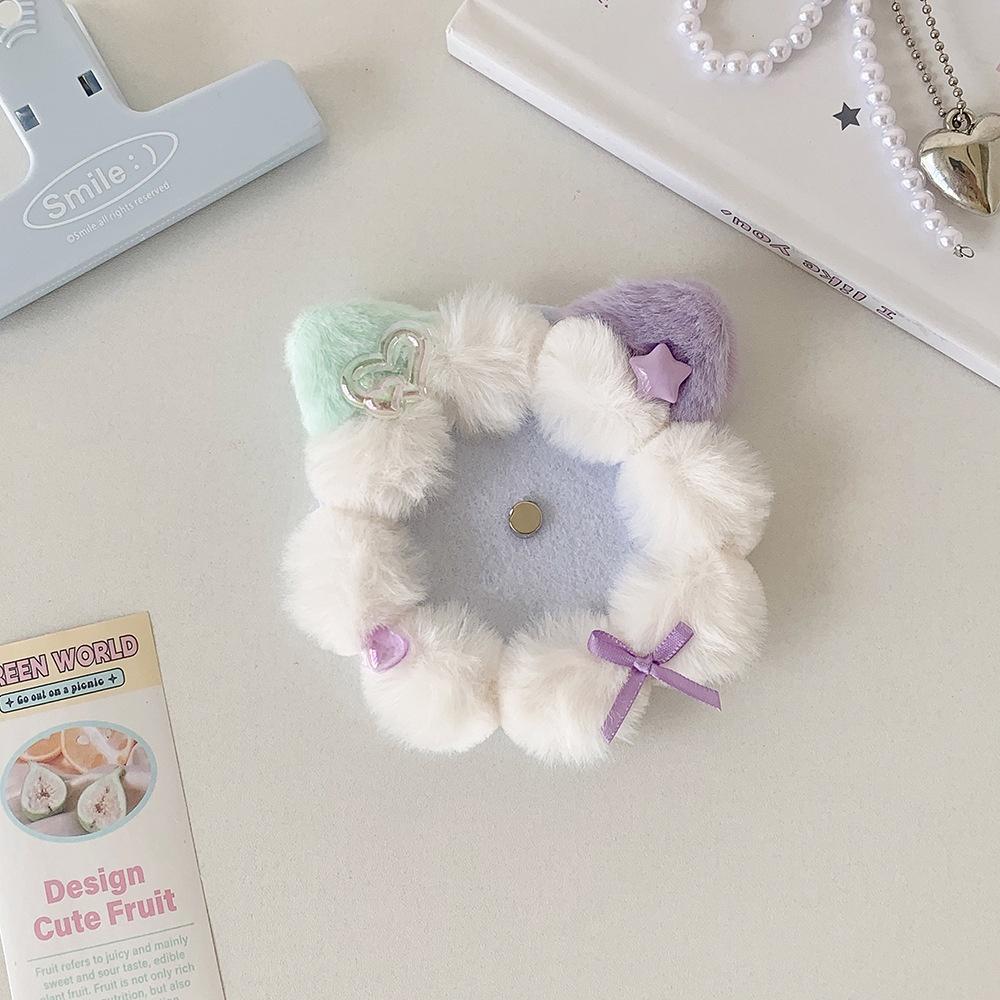 Cute Cat Ear Badge Holder School Student Picture Decoration Unique Pain Bag Accessory Plush Badge Display Pendant Charming