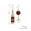 Personality Asymmetrical Wine Bottle Drop Earrings Christmas New Year Birthday Party Gift 1Pair KTJ