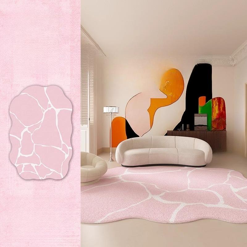 Dopamine Pink Fluffy Carpet Thick Soft Irregular Plush Rug For Living Room Bedroom Lounge Floor Mat