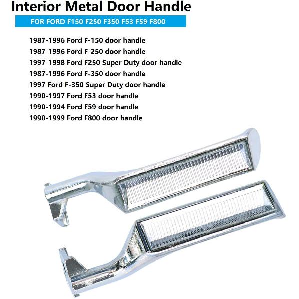 Interior Door Handle All Metal Handle Compatible With Ford Bronco F150 F250 F350 F53 F59 F800 1987-1996 Front Rear Left And Right Side Replaces#