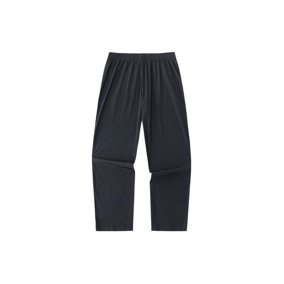 Anta Solid Color Straight Leg Soft Comfortable Versatile Knitted Sports Pants Women Bottoms Black 962427309-5