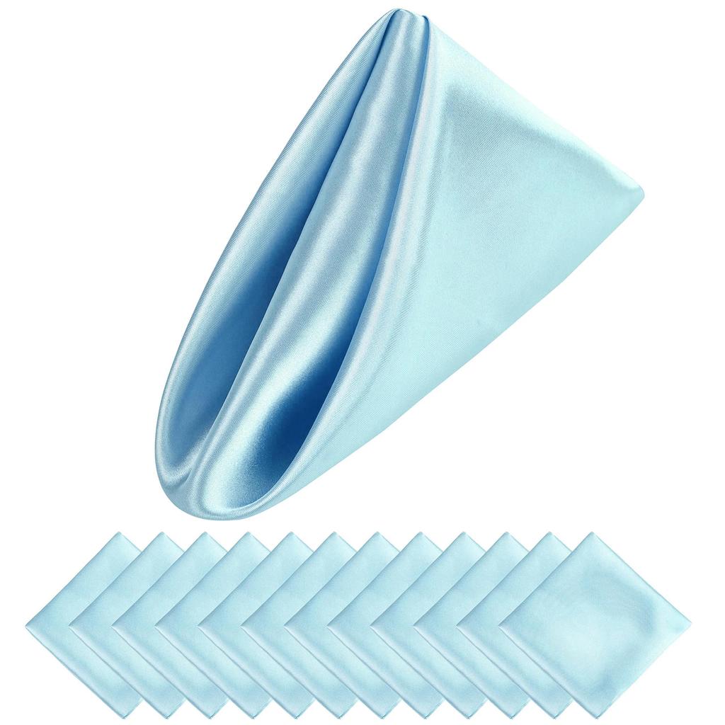 Sada 24 saténových ubrusů, luxusní jídelní ubrousky 12 x 12 palců pro restauraci s narozeninovou oslavou