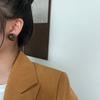 Coffee leopard print resin smudge ear hook Maillard style retro earrings simple niche design earrings women