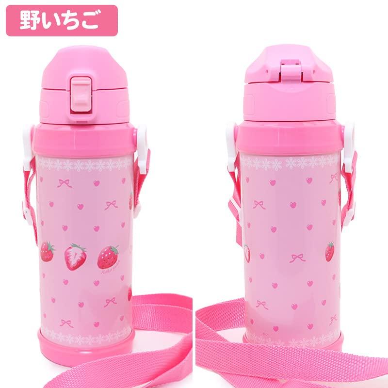 Mother Garden Wild Strawberry Stainless Steel Water Bottle, 800ml, Insulated, Direct Drinking, for Kids