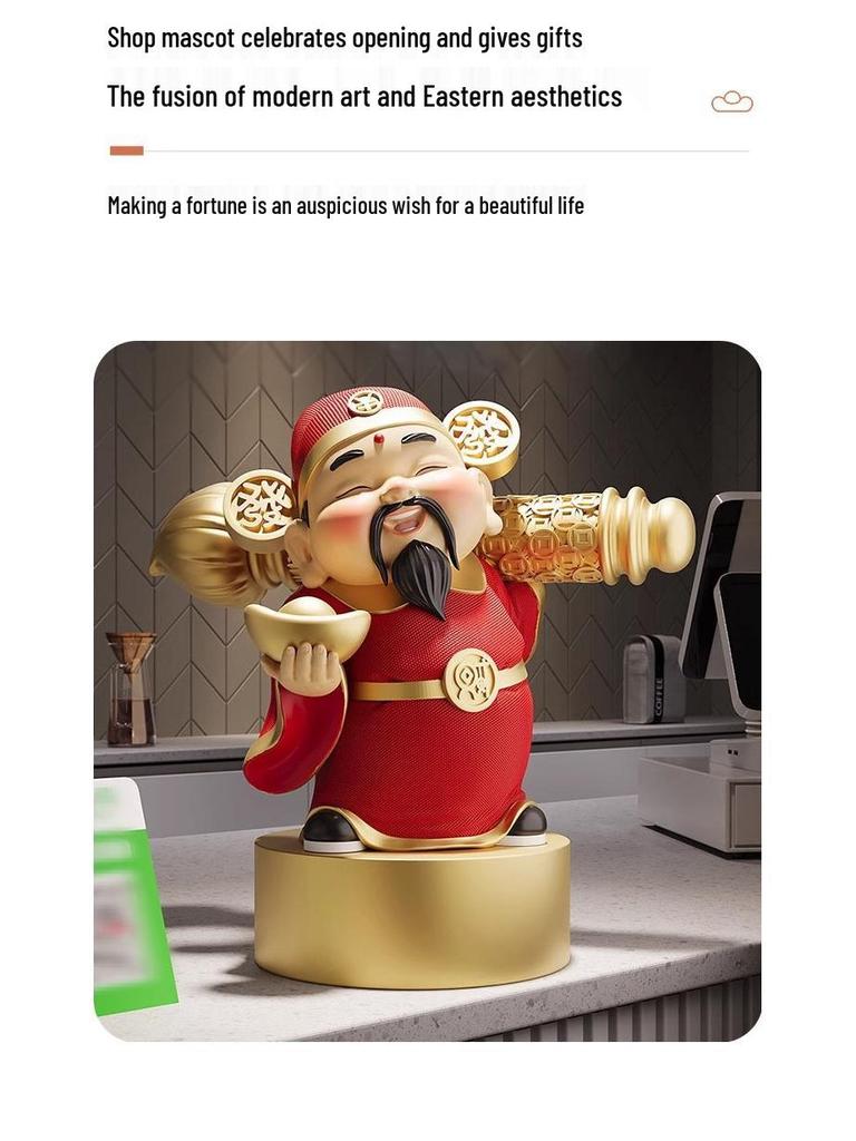 New Chinese Style God of Wealth Statue for Living Room Entrance