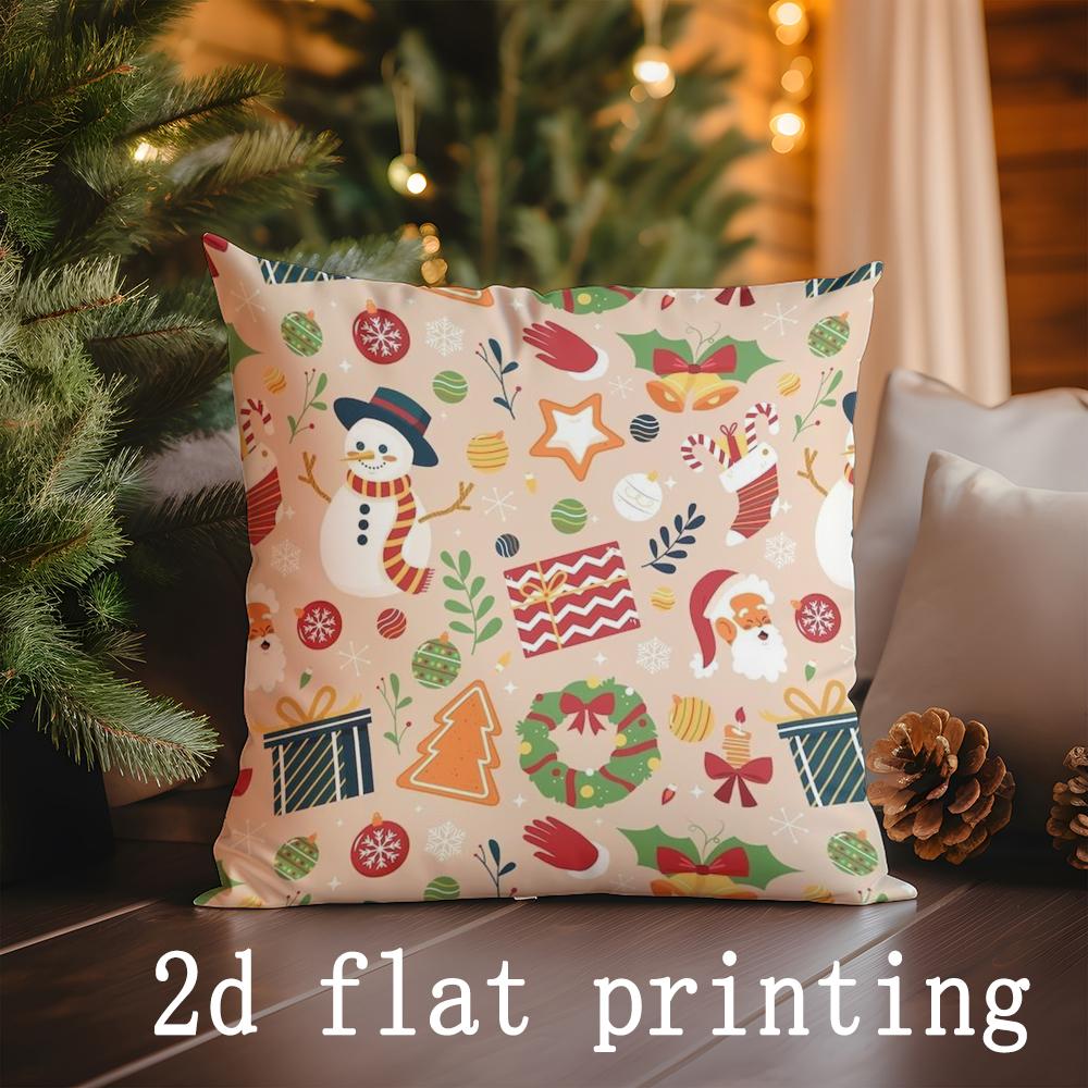 

Домашний Декор Рождественские Наволочки с Узорами Подходят для Дивана Спальни Автомобиля Наволочка Подушка Декоративная Прямоугольная Подушка для Спины 16x16Inch