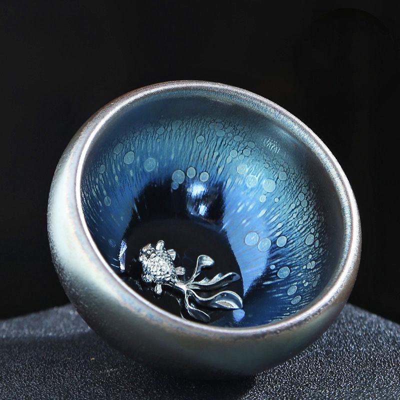 Chinese Jianzhan Teacup Creative 12 Zodiac Ceramic Tea Cup Stargazing Inlaid Animal Large Teacup