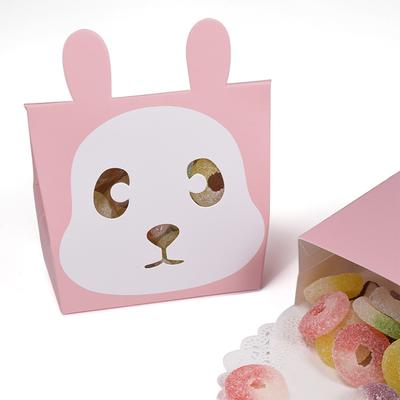 Cute Cartoon Bear Bunny Folding Biscuit Gift Box for Party Baby Shower Paper Chocolate Boxes Package/Wedding Favours Candy Boxes