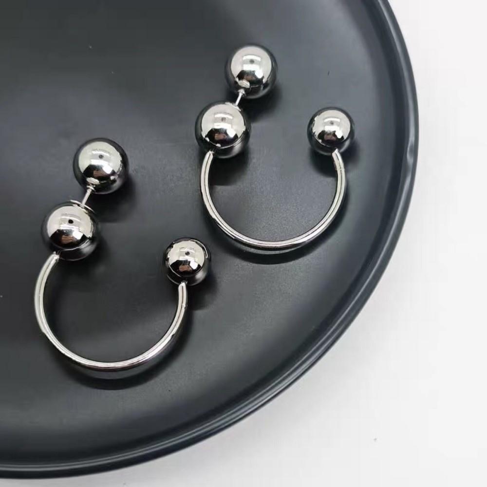 Geometric Round Bead Earrings Irregular Ear Ornaments Fashion Front Back Earrings  Handmade Jewelry