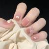 Sweet Lovely Heart Bowknot Nail Stickers Ice Clear Removable Design Artistic