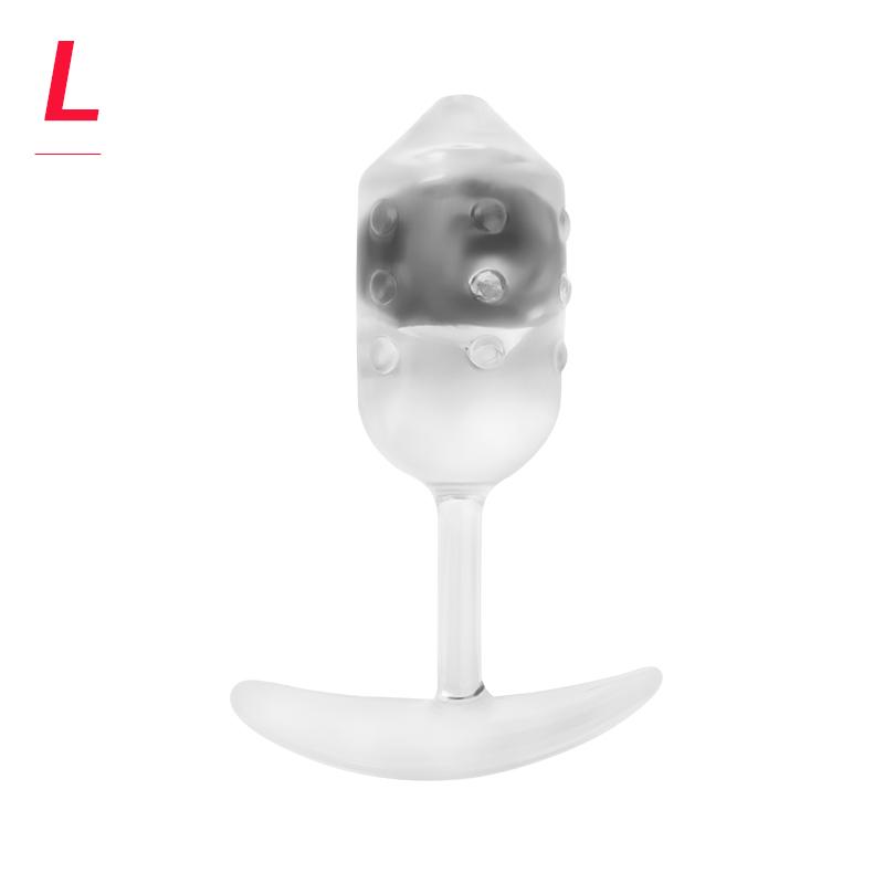 TPE Transparent Anal Plug Built-in Gravity Ball Wearable Butt Plug Prostate Massage Anus Expander Sex Toy for Women Men