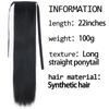 MERISIHAIR Women Long Straight Hairpiece Synthetic Fiber Long Straight Wavy Daily Wear Black Blonde Hair Extension Ponytail