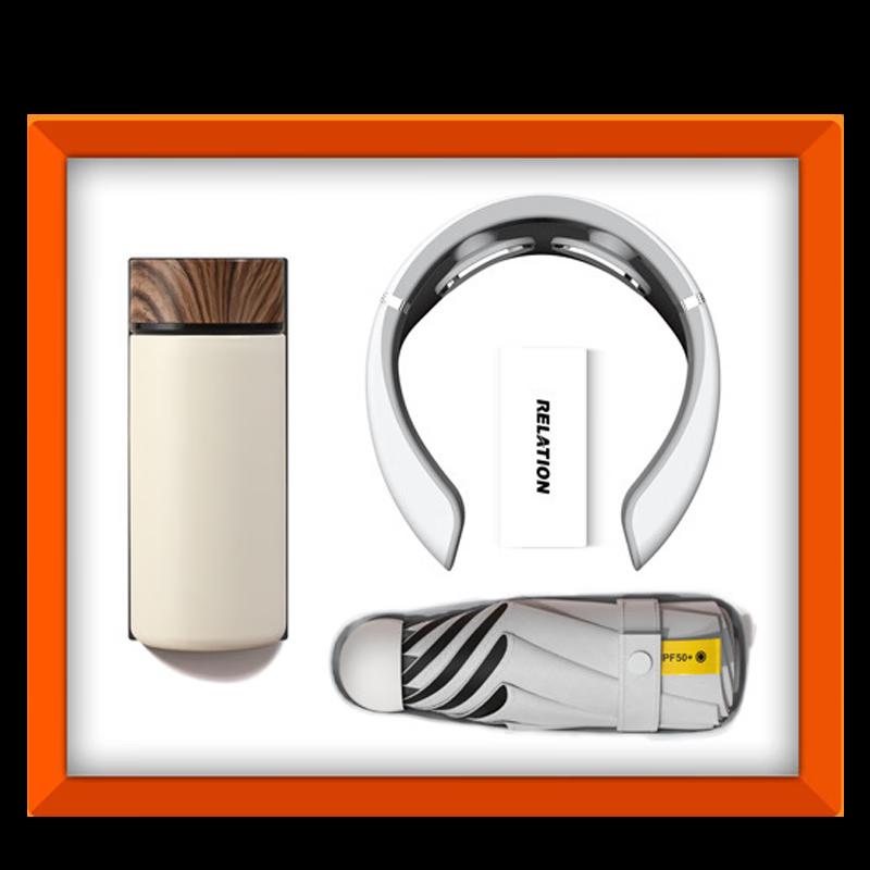 Smart Thermos Cup, Neck Massager, and Umbrella Gift Set