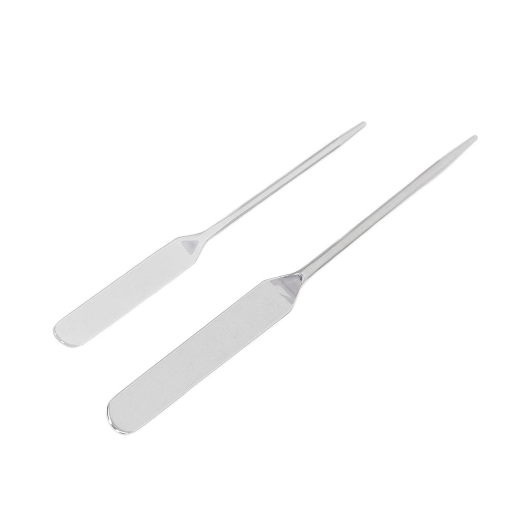 2pcs Makeup Foundation Mixing Spatula Double Ended Stainless Steel Nail Glue Stirrer Stick