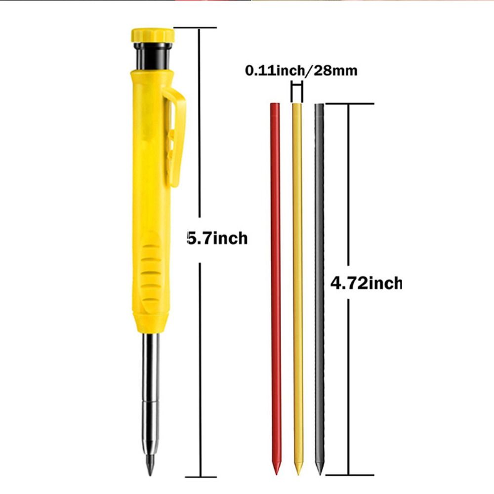 Deep Hole Marking Mechanical Pencil 2.8mm Solid Carpenter Pencil  Woodworking Construction