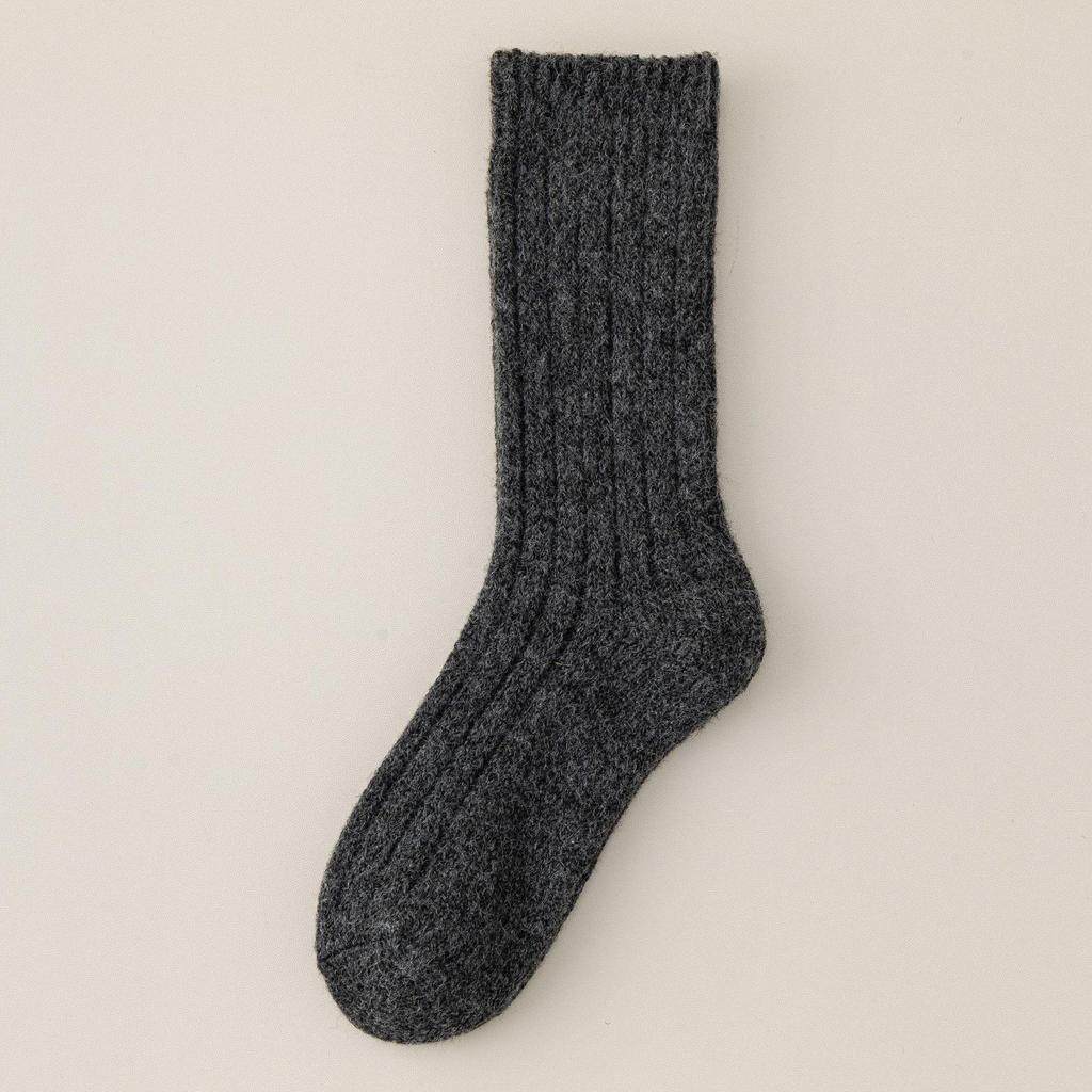 25 Chunky Wool Socks: Solid Color, Vertical Stripe, Japanese Lazy Style, Warm Winter Women's Knit Scrunch Socks.