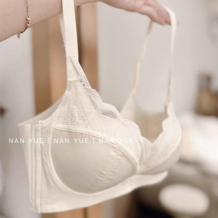 French pure desire satin underwear women's small breasts gathered without steel rings Thin comfortable and breathable support Anti-sagging bra cover