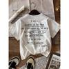 Women's Summer Casual Pattern T-shirt with Letter Print Round Neck T-shirt Casual Vacation Women's Short Sleeved Top