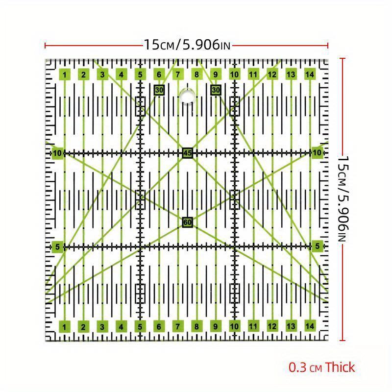 1pcs Acrylic Patchwork Ruler Sewing Measuring Layout Ruler Multifunctional Anti-Skid Tool Rulers Sewing Tool Accessories