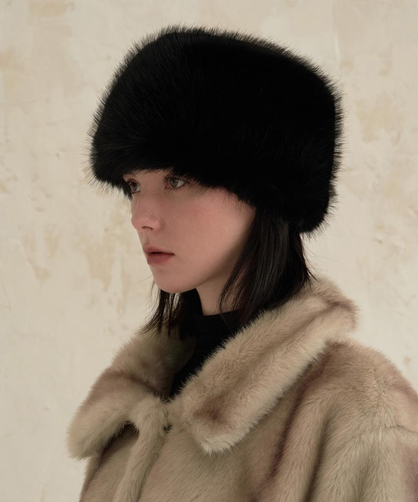 Bajal Va Square Long Label Sharka Hat Black