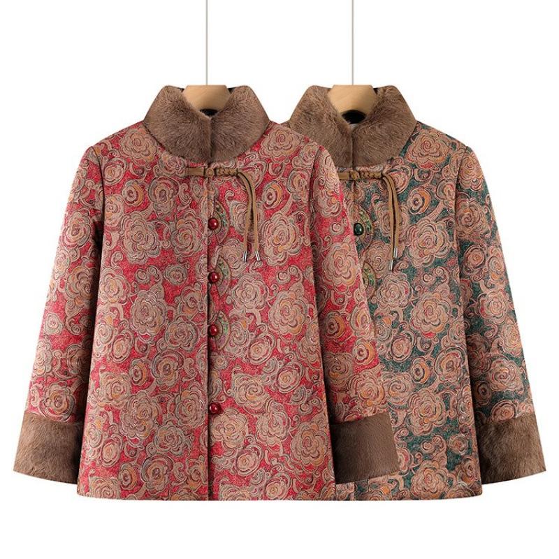Winter Warm Cotton-padded Clothes Piled Cotton-padded Clothes Thickened Old Lady Jacket Cotton-padded Jacket