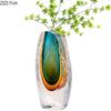 Gradient Glazed Glass Vase Desk Decoration Hydroponics Flower Pots Decorative Flower Arrangement Modern Home Decor Floral Vases