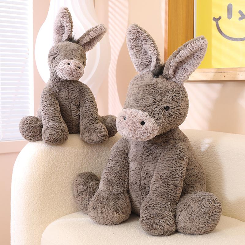 1 pezzo 23CM Peluche Asinello Carino Giocattoli Adorabili Bambole Peluche Asinello Grigio Animali Morbidi Ripieni per Bambino Neonato Compleanno Decorazione Stanza Regali