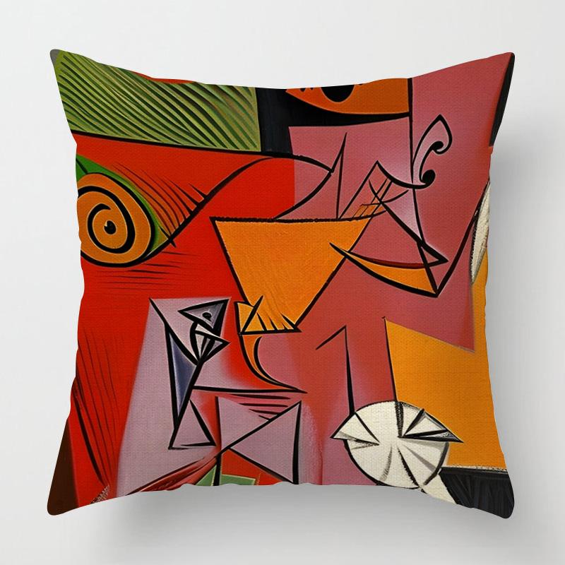 Modern figure illustration cushion cover living room cafe sofa pillow cover 40x 40cm Nordic style bedroom decoration aesthetics