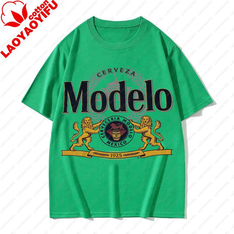Mexiko Cerveceria Modelo T-Shirt Oktoberfest Bier Klassischer Retro-Stil Streetwear Bedruckte Grafik-T-Shirts Unisex Bier Cerveza Tee