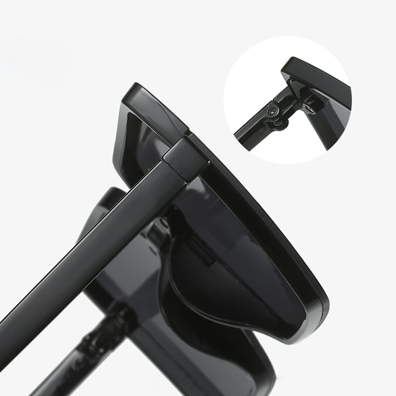 Non-polarized Colorful Square Sunglasses Fashion Plastic Cat Eye Women Sunglasses Men Big Frame Mirror Sun Glasses