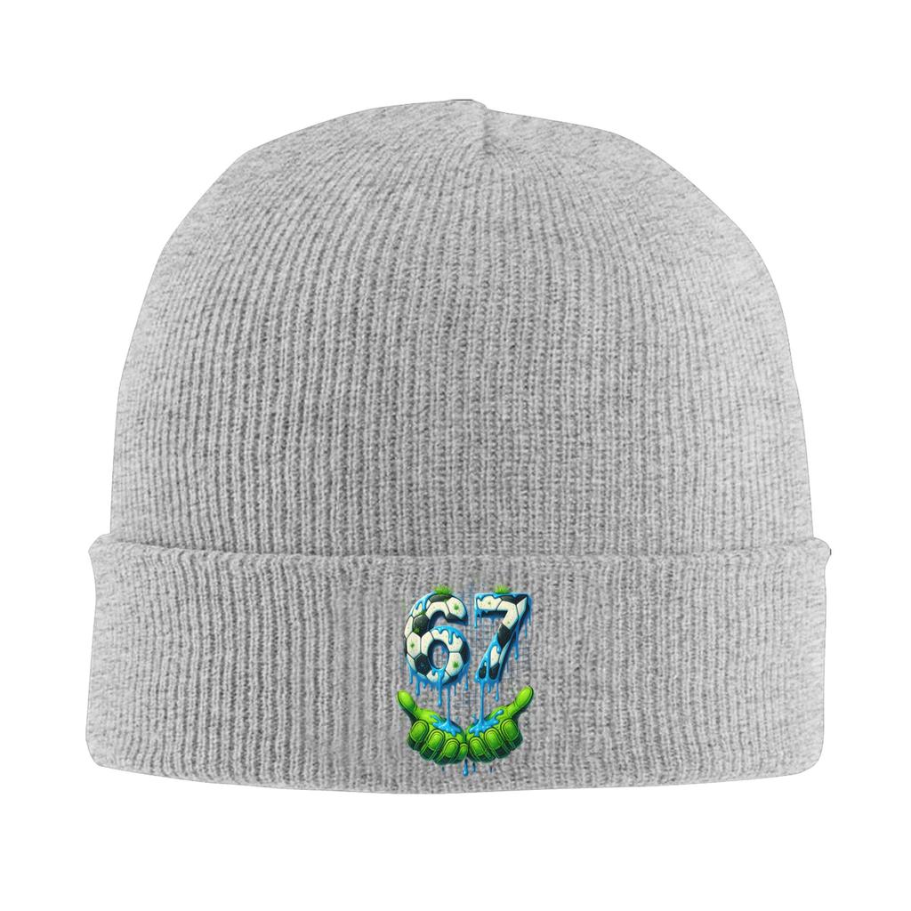 Soccer 67 Six Seven 6 7 Funny Gen Alpha Meme Drip Beanie Hats Skullies Beanies Men Head Wrap Caps Autumn Winter Gym Bonnet Hats