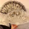 Retro Lolita Folding Lace Fan Portable Sweet Fairy Girl Dark Gothic Court Dance Hand Fan Art Craft Gift Wedding Party Decoration