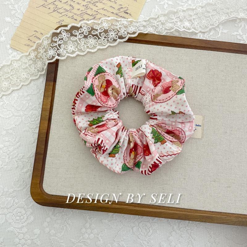Scrunchie Multi Styles Floral Plaid Soft Fabric Minimalist Versatile Women Hair Tie Hair Accessories