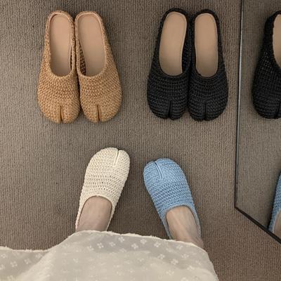 Breathable Woven Toe Caps Half-slipper Shoes Single Shoes Versatile Shoes Flat Shoes